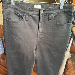 J CREW JEANS BLACK COLOR H-RISE TOOTHPICK SIZE 32 T EUC